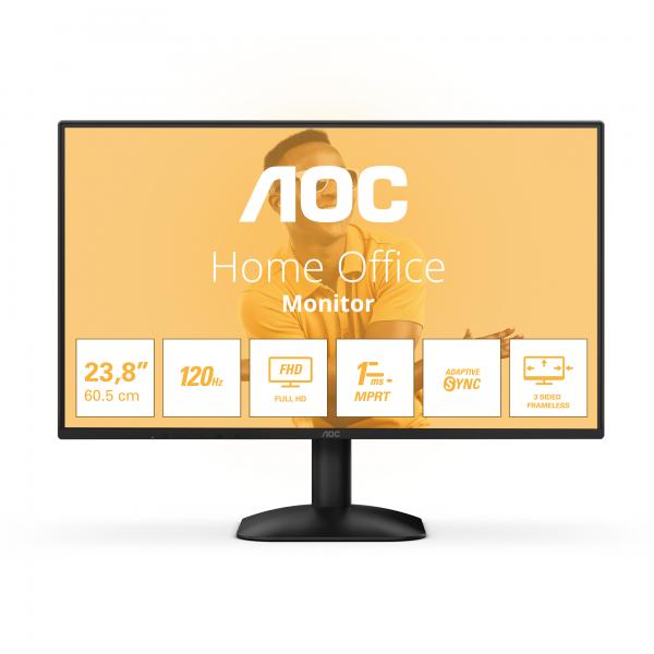 AOC MONITOR 23,8 LED IPS FHD 16:9 4MS 300 CDM 120Hz, VGA/HDMI [24B31H]
