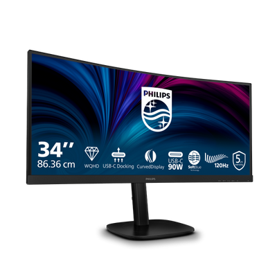 PHILIPS MONITOR CURVO 34 LED VA WQHD 21:9 4MS 300 CDM, REG ALTEZZA, DP/HDMI, MULTIMEDIALE [34B2U3600C]