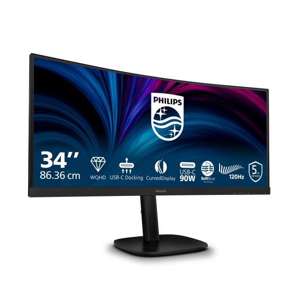 PHILIPS MONITOR CURVO 34 LED VA WQHD 21:9 4MS 300 CDM, REG ALTEZZA, DP/HDMI, MULTIMEDIALE [34B2U3600C]