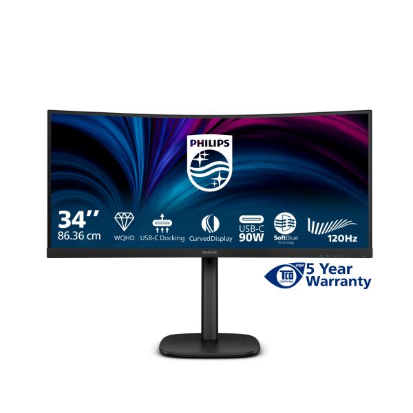 PHILIPS MONITOR CURVO 34 LED VA WQHD 21:9 4MS 300 CDM, REG ALTEZZA, DP/HDMI, MULTIMEDIALE [34B2U3600C]