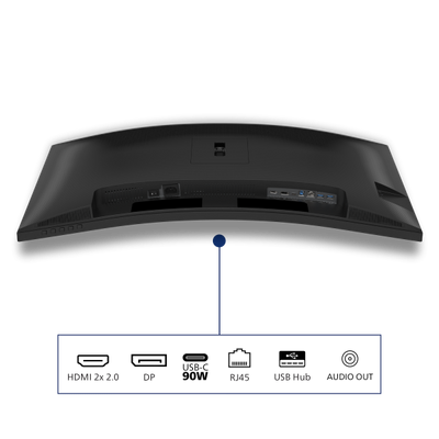 Philips 3000 Series - 34 inch Curved - UltraWide Quad HD VA LED Monitor - 3440x1440 - 120hz - HAS / RJ45 / USB-C [34B2U3600C/00]