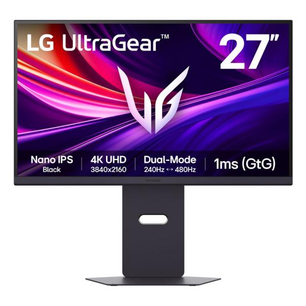 Lg UltraGear 27 inch - 4K - 3820x2160 - Dual Mode 240Hz-480Hz - Pivot - HAS [27G850A-B.AEU]