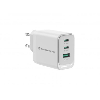Conceptronic 3-Port 65W GaN USB PD Charger - USB-C x 2 - USB-A x 1 - QC 3.0 - PPS - PD 3.0 [ALTHEA21W65]
