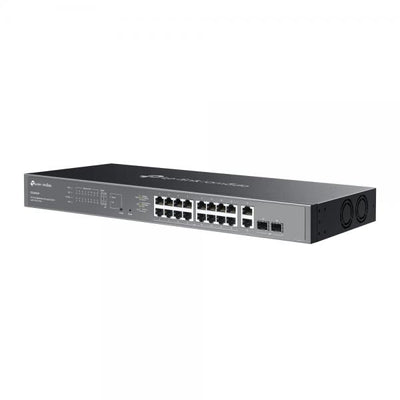 TP-Link - ES220GMP - Omada 20-Port Gigabit Easy Managed Switch with 16-Port PoE+, 16 Gigabit PoE+ Ports, 2x Gigabit Non-PoE Ports, 2 Gigabit SFP Ports, 802.3at/af, 250 W PoE Power, 1U 19-inch Rack-m [ES220GMP]