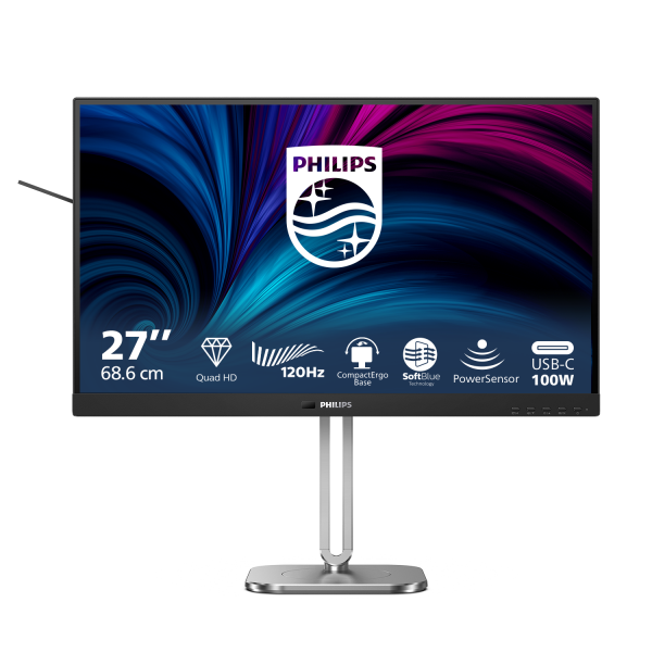 Philips 27B2U4601/00 Monitor PC 68,6 cm (27") 2560 x 1440 Pixel Quad HD LCD Grigio [27B2U4601/00]