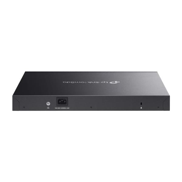 TP-Link - ES228GMP - Omada 28-Port Gigabit Easy Managed Switch with 24-Port PoE+, 24 Gigabit PoE+ Ports, 2x Gigabit Non-PoE Ports, 2 Gigabit SFP Ports, 802.3at/af, 384 W PoE Power, 1U 19-inch Rack-m [ES228GMP]