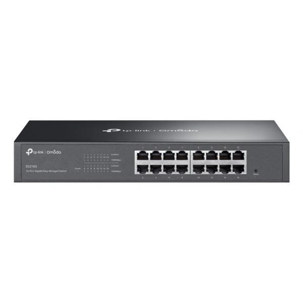 TP-Link - ES216G - Omada 16-Port Gigabit Easy Managed Switch, 16 Gigabit RJ45 Ports, 1U 13-inch Rack-mountable Steel Case [ES216G]
