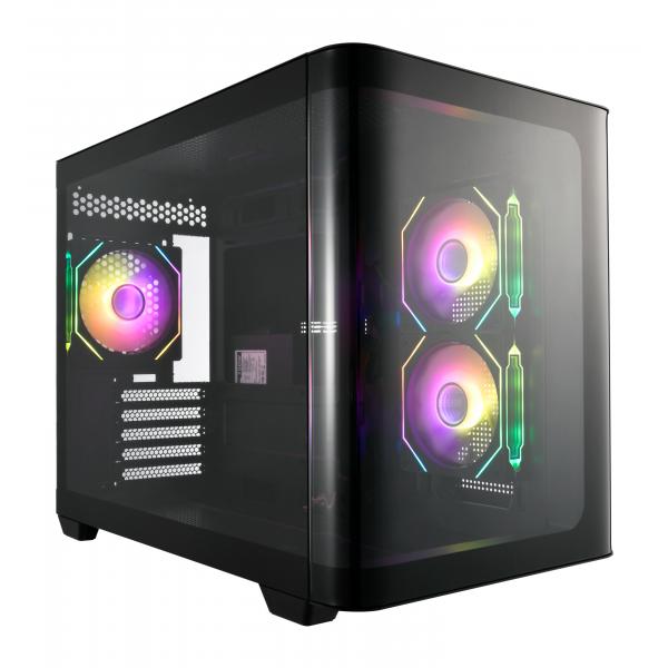 FSP FORTRON CASE M.TOWER S380 BA PANELLO LATERALE CURVO 3xARGB FANS [POC0000242]