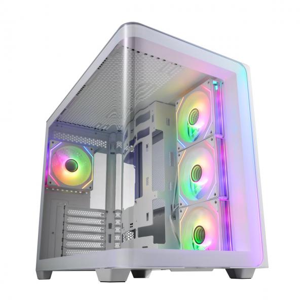FSP FORTRON CASE M.TOWER M580-WA WHITE TG CURVE 4ARGB COOL 2USB3 TYPEC POC0 [POC0000255]