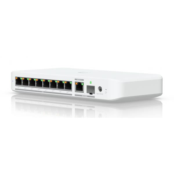 Ubiquiti - USW-Flex-2.5G-8-POE - 8-port 2.5 GbE PoE++ switch with a 10 GbE RJ45/SFP+ combination uplink port that can be powered with PoE+++ or an AC power adapter... [USW-Flex-2.5G-8-POE]