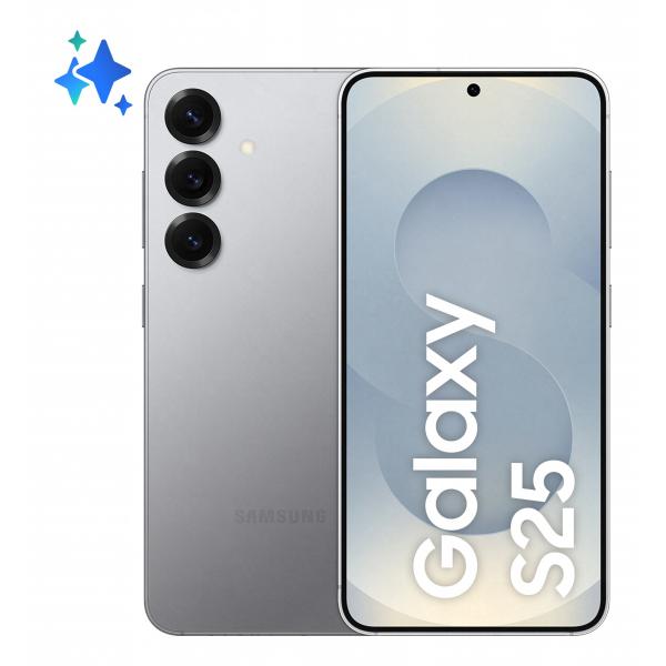 Samsung Galaxy S25 Smartphone AI, Display 6.2'' FHD+ Dynamic AMOLED 2X, Fotocamera 50MP, RAM 12GB, 256GB, 4.000 mAh, Silver shadow [SM-S931BZSGEUE]