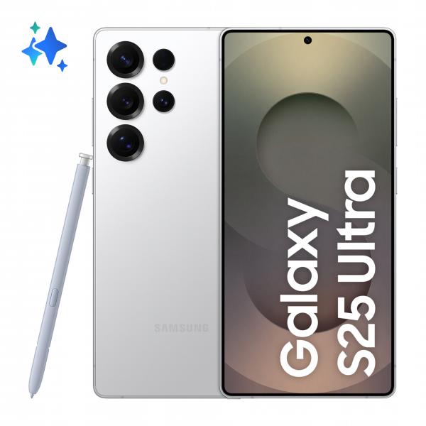 Samsung Galaxy S25 Ultra Smartphone AI, Display 6.9'' QHD+ Dynamic AMOLED 2X, Fotocamera 200MP, RAM 12GB, 256GB, 5.000 mAh, Titanium Whitesilver [SM-S938BZSDEUE]