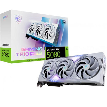 MSI VGA GEFORCE RTX 5080, RTX 5080 16G GAMING TRIO OC WHITE, 16GB GDDR7, DP*3/HDMI, ATX, TRI FROZR 4 [RTX 5080 16G GA T OW]