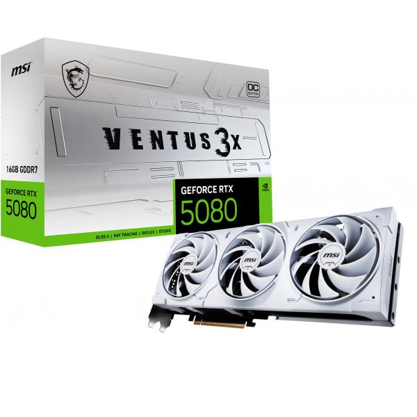 VGA MSI GEFORCE RTX 5080 16G VENTUS 3X OC WHITE [RTX508016GV3XOCW]