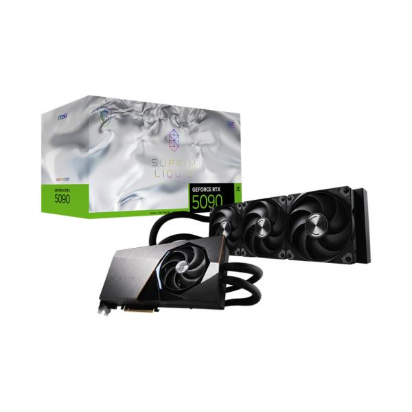 MSI VGA GEFORCE RTX 5090, RTX 5090 32G SUPRIM LIQUID SOC, 32GB GDDR7, HDMI/DP*3, ATX, TRI FROZR,OC [RTX 5090 32G SU LI S]