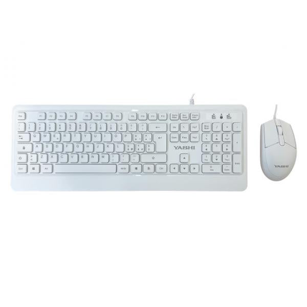 YASHI MY540 tastiera Mouse incluso Casa/ufficio USB QWERTY Bianco [MY540]