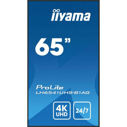 iiyama LH6541UHS-B1AG visualizzatore di messaggi 163,8 cm (64.5") LCD 500 cd/m 4K Ultra HD Nero 24/7 [LH6541UHS-B1AG]