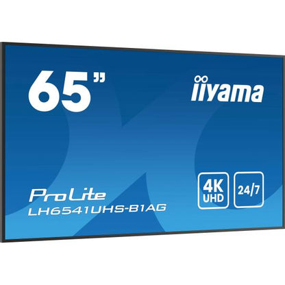 iiyama LH6541UHS-B1AG visualizzatore di messaggi 163,8 cm (64.5") LCD 500 cd/m 4K Ultra HD Nero 24/7 [LH6541UHS-B1AG]