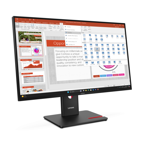 Lenovo ThinkVision T27-40 - 27 inch - Full HD IPS LED Monitor - 1920x1080 - 120Hz - Pivot / HAS / USB-C [64A5MAT6EU]