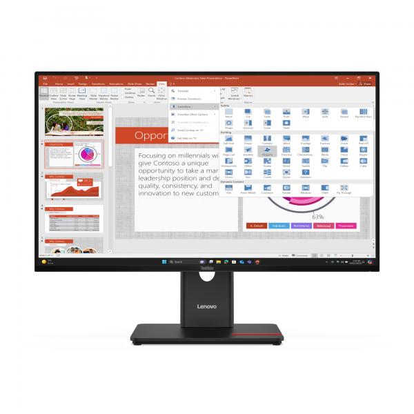 Lenovo ThinkVision T27-40 - 27 inch - Full HD IPS LED Monitor - 1920x1080 - 120Hz - Pivot / HAS / USB-C [64A5MAT6EU]