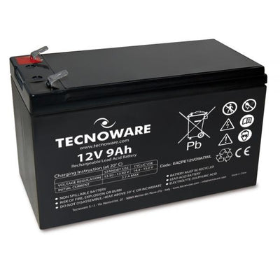 POWER BATTERY TECNOWARE 12V 9AH FASTON 6,3 MM LONG LIFE 24 MESI GARANZIA [EACPE12V09ATWL]