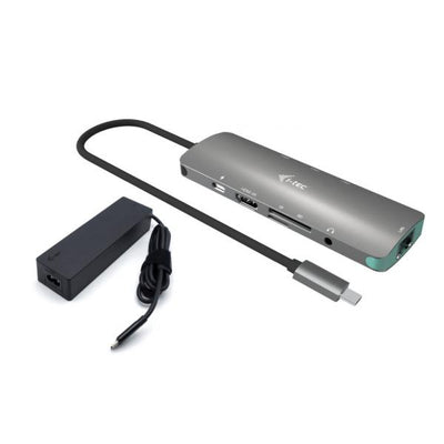 i-tec USB-C Metal Nano Docking Station 4K HDMI LAN with Power Delivery 100W + Universal Charger 100W [C31NANOLANPD100]