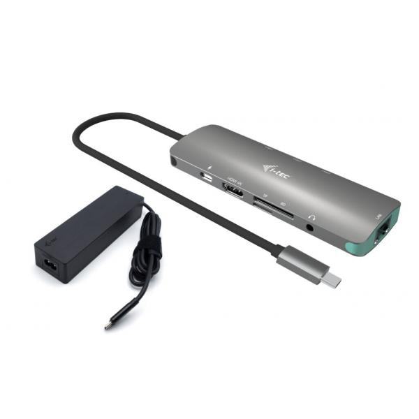 I-TEC USB-C METAL NANO DOCKING STATION 4K HDMI LAN WITH POWER DELIVERY 100 W + CHARGER 100W [C31NANOLANPD100]