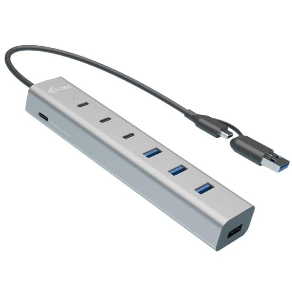 I-TEC USB-C/USB-A CHARGING METAL HUB 7 PORT (3X USB-C, 4X USB-A) [CAHUBMETAL7]