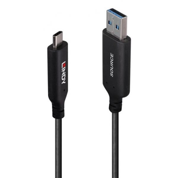 LINDY No. 43395 - Cavo ibrido USB 3.2 5Gbps da Tipo A a Tipo C, 10m [LIN-43395]