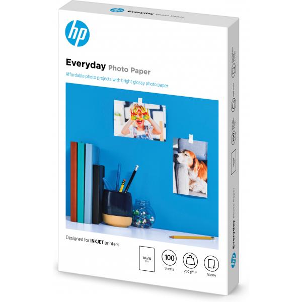 HP CARTA FOTOGRAFICA LUCIDA HP EVERYDAY GLOSSY PHOTO PAPER - 100 FOGLI/10X 15 CM [CR757A]