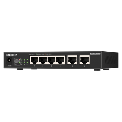 QNAP QSW-2104-2T-R2 switch di rete Non gestito 10G Ethernet (100/1000/10000) Desktop Nero [QSW-2104-2T-R2]