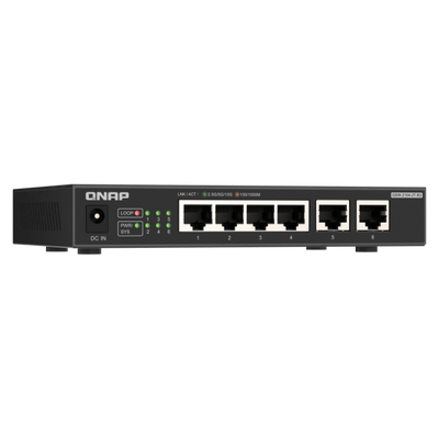 QNAP QSW-2104-2T-R2 switch di rete Non gestito 10G Ethernet (100/1000/10000) Desktop Nero [QSW-2104-2T-R2]