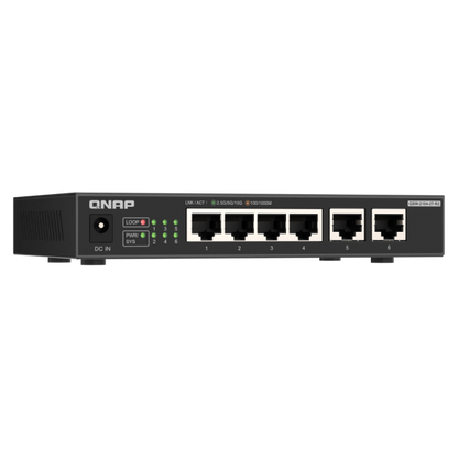 QNAP QSW-2104-2T-R2 switch di rete Non gestito 10G Ethernet (100/1000/10000) Desktop Nero [QSW-2104-2T-R2]