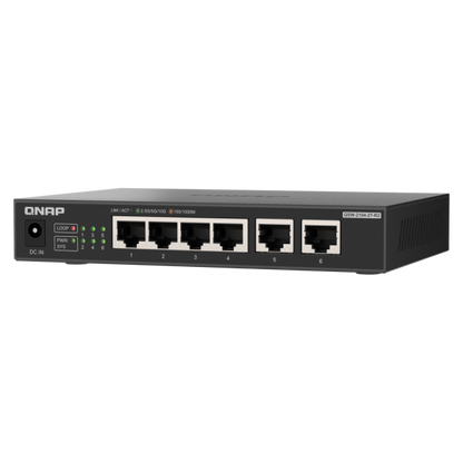 QNAP QSW-2104-2T-R2 switch di rete Non gestito 10G Ethernet (100/1000/10000) Desktop Nero [QSW-2104-2T-R2]