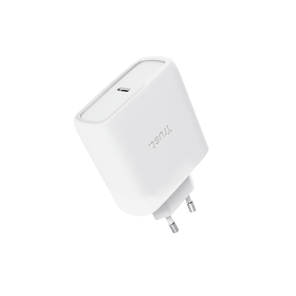 TRUST ALIMENTATORE/CARICABATTERIA 65W USB-C GAN - CAVO RICARICA INCLUSO - PLASTICA RICICLATA 50 - M [25524]