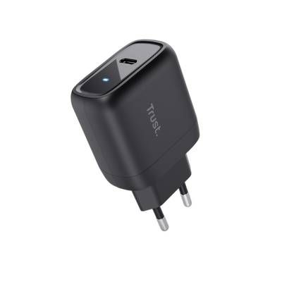 TRUST ALIMENTATORE/CARICABATTERIA 45W USB-C GAN - CAVO RICARICA INCLUSO - PLASTICA RICICLATA 50 - M [25521]