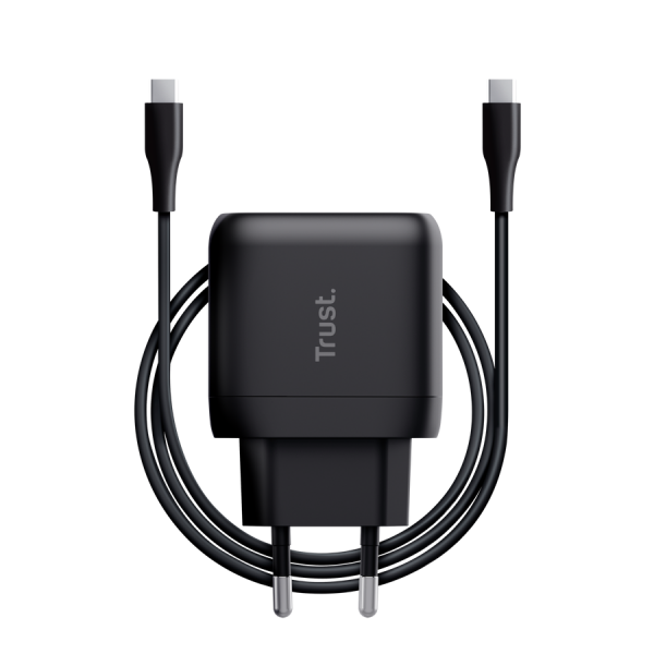 TRUST ALIMENTATORE/CARICABATTERIA 45W USB-C GAN - CAVO RICARICA INCLUSO - PLASTICA RICICLATA 50 - M [25521]