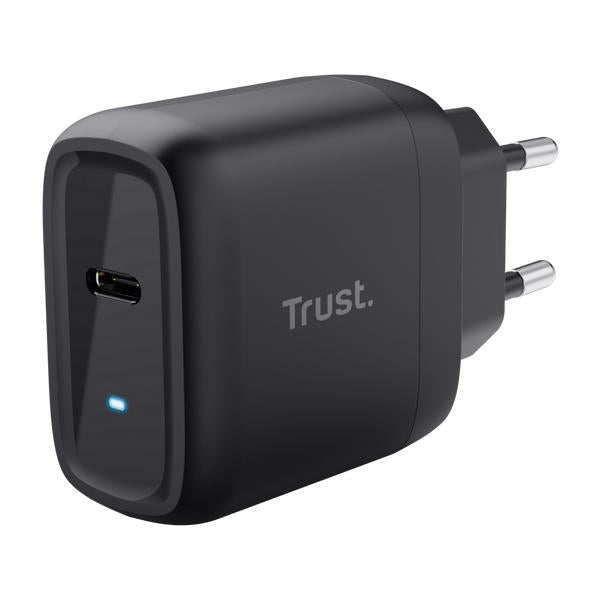 TRUST ALIMENTATORE/CARICABATTERIA 45W USB-C GAN - CAVO RICARICA INCLUSO - PLASTICA RICICLATA 50 - M [25521]