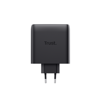 TRUST ALIMENTATORE/CARICABATTERIA 100W 2 PORTE USB-C GAN - PLASTICA RICICLATA 50 - MAXO - NERO [25527]