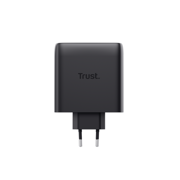 TRUST ALIMENTATORE/CARICABATTERIA 100W 2 PORTE USB-C GAN - PLASTICA RICICLATA 50 - MAXO - NERO [25527]