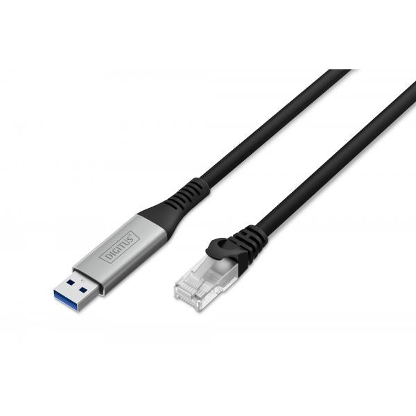 Digitus CAT 6A S/FTP Cable - USB-A to RJ45 - 1 Gbit/s - 2m - USB 3.2 Gen1 - LSZH Jacket [AK-300600-020-S]