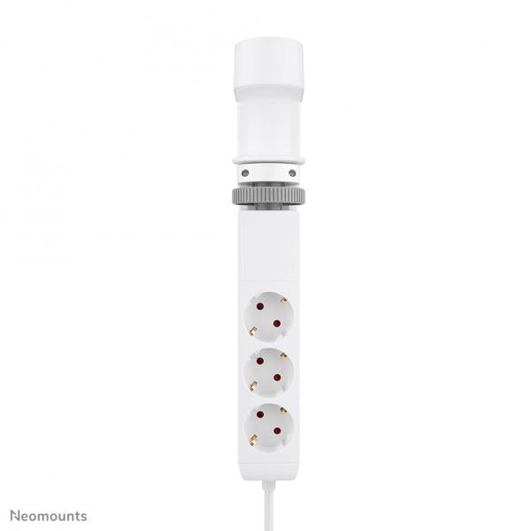 Neomounts VOLT Desk Socket with clamp - 2 x USB-C (20W) - 1x USB-A (18W) - 3 x 230V. - Socket Type F - 3680 Watt- 1.4 m Cord - White [DS22-840WH6]