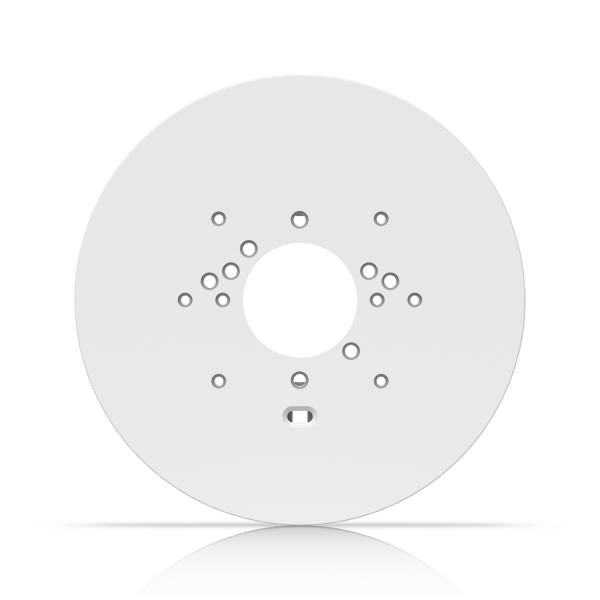 Ubiquiti - A mounting plate designed to interface UI cameras with multiple types of junction boxes. including Double. 4'' Octagon. 3.5'' Round. 4'' Square. Single. 4'' Round. and European. white [UACC-GB-Plate-W]