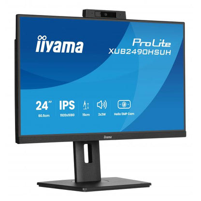 Iiyama ProLite 24 inch IPS LED Full HD Monitor - 1920x1080 - HAS - Webcam build-in [XUB2490HSUH-B2]