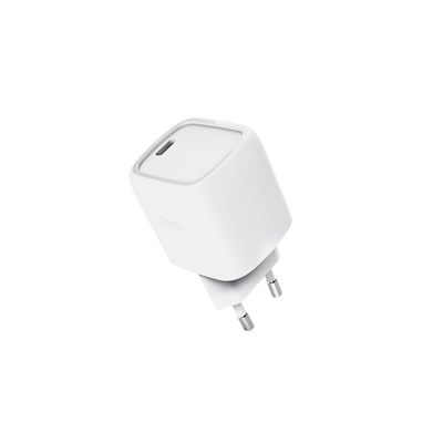TRUST ALIMENTATORE/CARICABATTERIA 30W USB-C GAN - PLASTICA RICICLATA 50 - MAXO - BIANCO [25520]