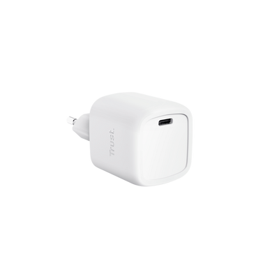 TRUST ALIMENTATORE/CARICABATTERIA 30W USB-C GAN - PLASTICA RICICLATA 50 - MAXO - BIANCO [25520]