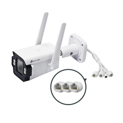 TP-Link - VIGI 4MP Outdoor Full-Color 4G Bullet Network Camera SPEC: 4G Cat4, LTE-TDD/LTE-FDD/WCDMA, 4MP, 4mm Focal Length, 1/2.7? Progressive Scan CMOS, H.265+/H.265/H.264+/H.264, IR & White LED, [InSightS345-4G(4mm)]