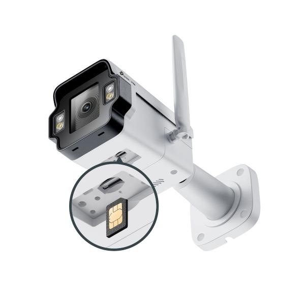 TP-Link - VIGI 4MP Outdoor Full-Color 4G Bullet Network Camera SPEC: 4G Cat4, LTE-TDD/LTE-FDD/WCDMA, 4MP, 4mm Focal Length, 1/2.7? Progressive Scan CMOS, H.265+/H.265/H.264+/H.264, IR & White LED, [InSightS345-4G(4mm)]