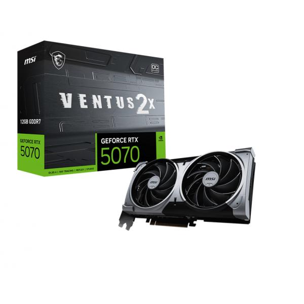 MSI VGA GEFORCE RTX 5070, RTX 5070 12G VENTUS 2X OC, 12GB GDDR7, HDMI/DP*3, ATX, DUAL FAN, OC [RTX 5070 12G VE 2X O]
