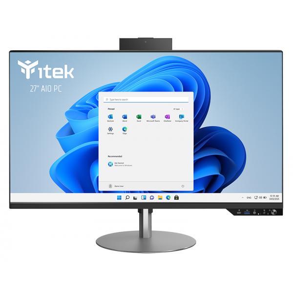 ITEK PC AIO BAREBONE 27" FHD, H610, 2xDDR4, M.2, 2x SSD/HDD 2.5", WiFi, BT, Pop-Up Cam, Spkr, Type-C [ITPCAB2761BHW]